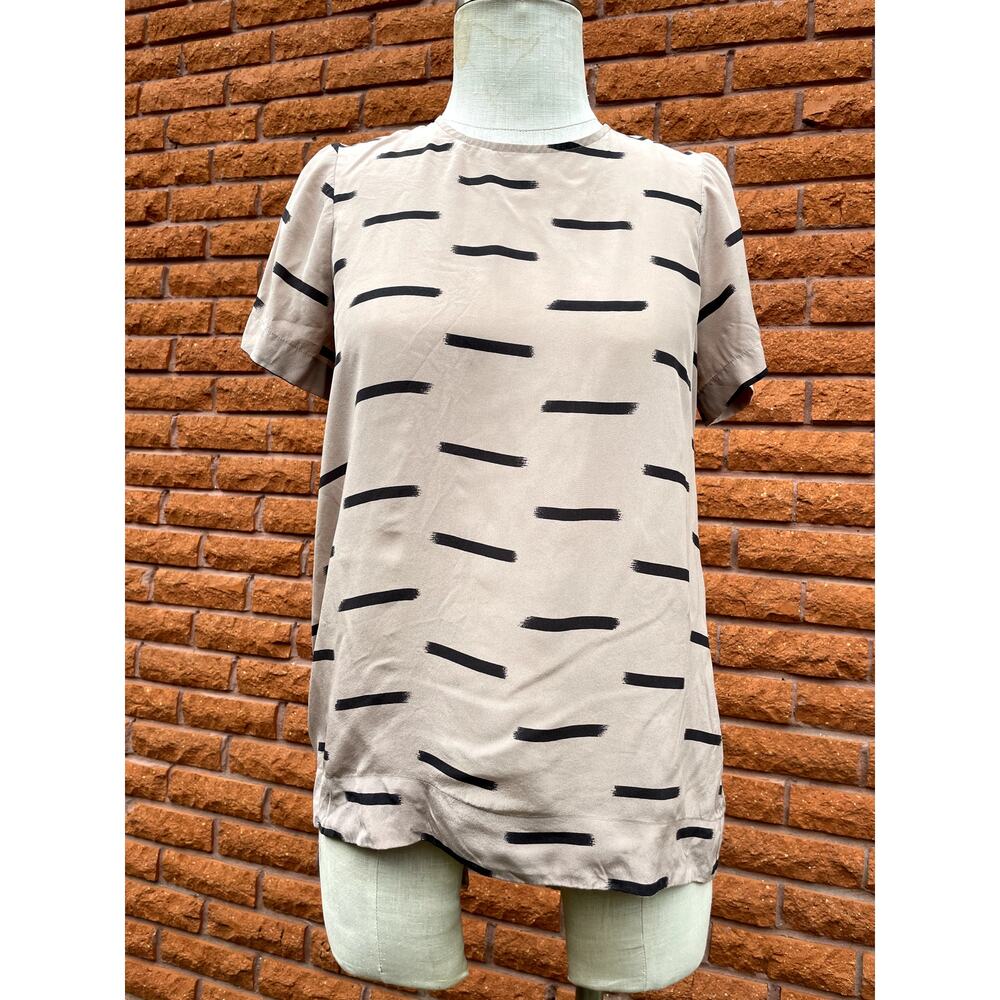 Madewell Silk tailored tee ikat dash blush women's small